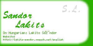 sandor lakits business card